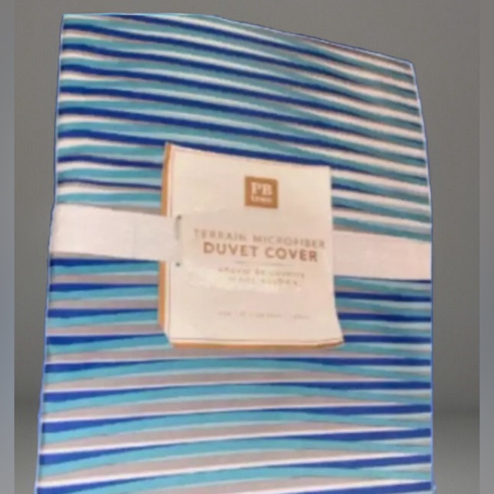 Pottery Barn Teen Duvet Cover Terrain Stripe Twin Aqua